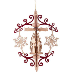 Christbaumschmuck Kristall Bergmann, Engel und Räuchermann - 14 cm