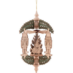 Christbaumschmuck Rollbaum Weihnachtsmann und Hirsch - 14 cm