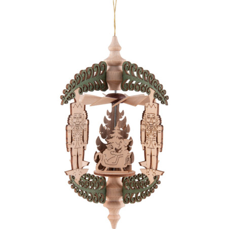 Tree Ornament - Santa and Deer - 14 cm / 5.5 inch