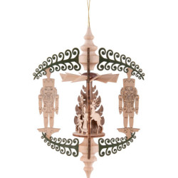 Christbaumschmuck Rollbaum Weihnachtsmann und Hirsch - 14 cm