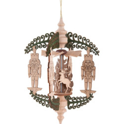 Christbaumschmuck Rollbaum Weihnachtsmann und Hirsch - 14 cm