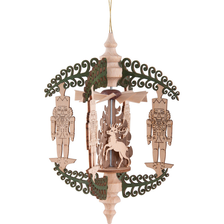 Christbaumschmuck Rollbaum Weihnachtsmann und Hirsch - 14 cm