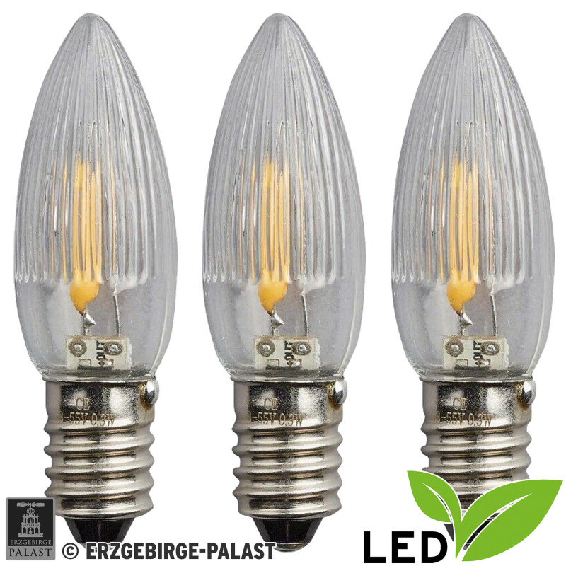 LED-Riffelkerze Filament - Sockel E10 - 12V