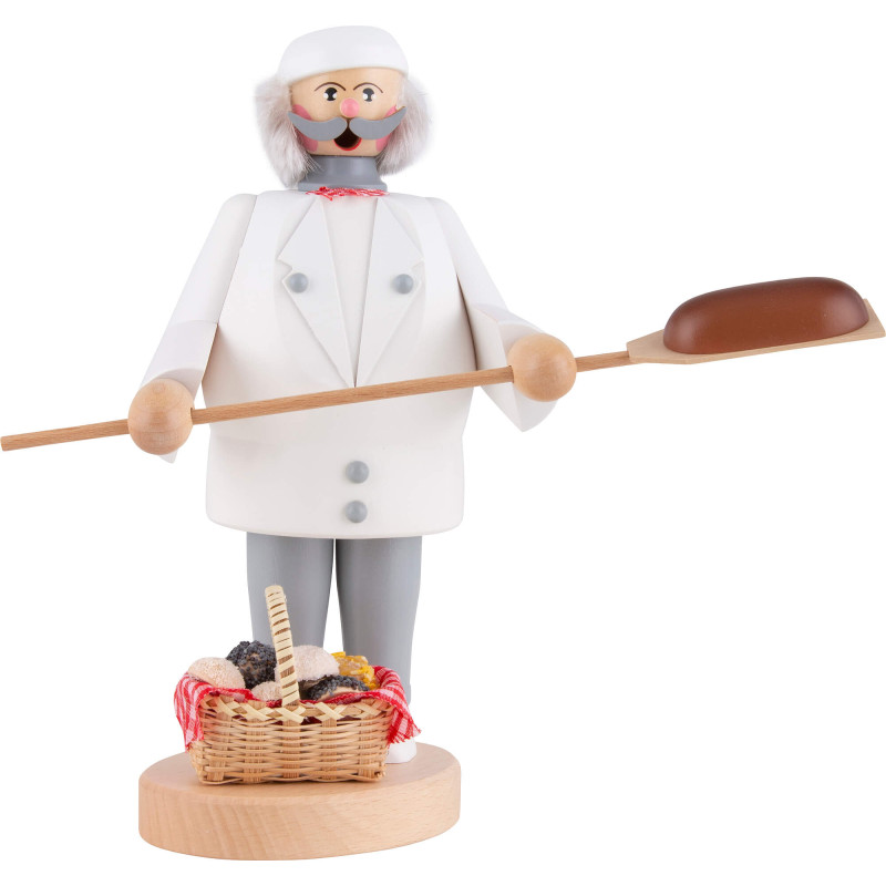 Räuchermännchen Bäcker weiß - 22 cm
