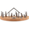 Tea Light Holder - Silhouette M Oak - Nativity Scene - 15 cm / 5.9 inch