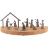 Teelichthalter Silhouette M Weihnachtskrippe Eiche - 15 cm