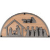 Tea Light Holder - Silhouette M Oak - Nativity Scene - 15 cm / 5.9 inch