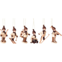Christbaumschmuck Winterkinder natur, 6 Stück - 6 cm