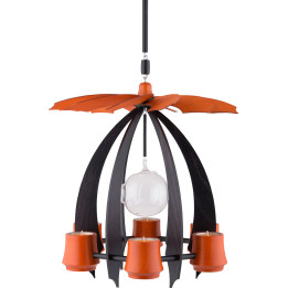 1-Tier Hanging Pyramid NOVA - Anthracite/Orange - 33 cm / 13 inch