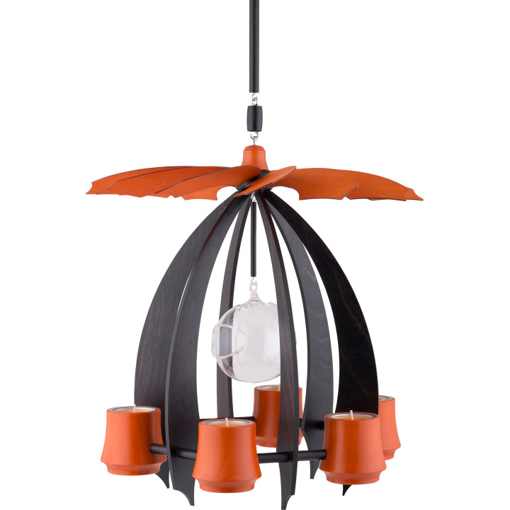 1-Tier Hanging Pyramid NOVA - Anthracite/Orange - 33 cm / 13 inch
