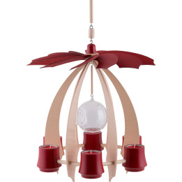 1-Tier Hanging Pyramid NOVA - Maple/Rubyred - 33 cm / 13 inch