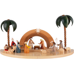 Weihnachtskrippe mit lasierten Figuren