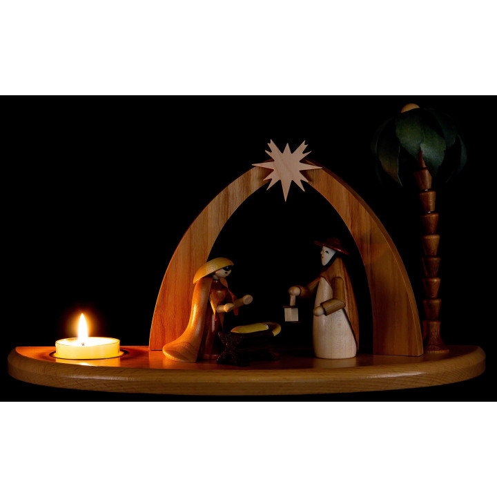 Candle Holder - Nativity Scene - 17 cm / 7 inch