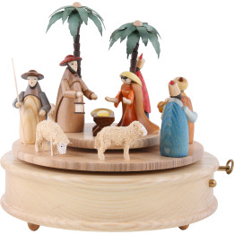 Spieldose Krippe farbenfroh - 23 cm