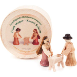 Nativity in Wood Chip Box - 3 cm / 1.2 inch