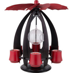 1-stöckige Schwebepyramide NOVA - anthrazit/rubinrot - 38 cm