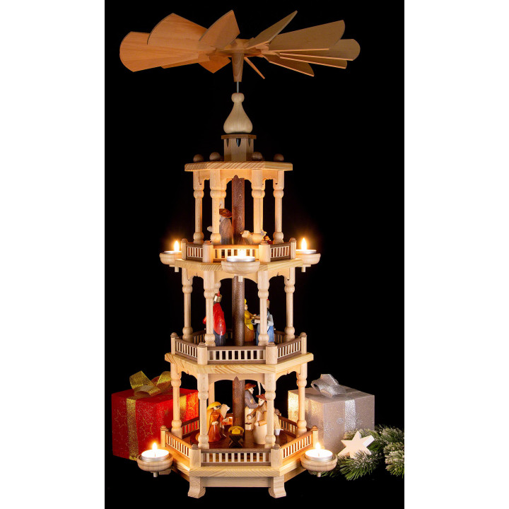 3-stöckige Pyramide Weihnachten - 65 cm