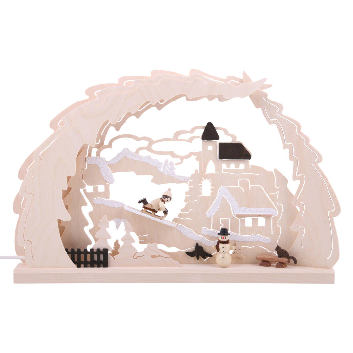 3D-Schwibbogen Rodelberg - 41x27x4,5 cm