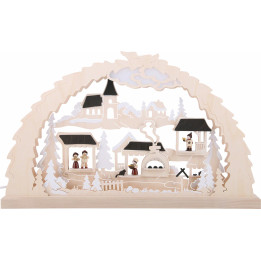 Schwibbogen Weihnachtsmarkt - 62x37x4,5 cm