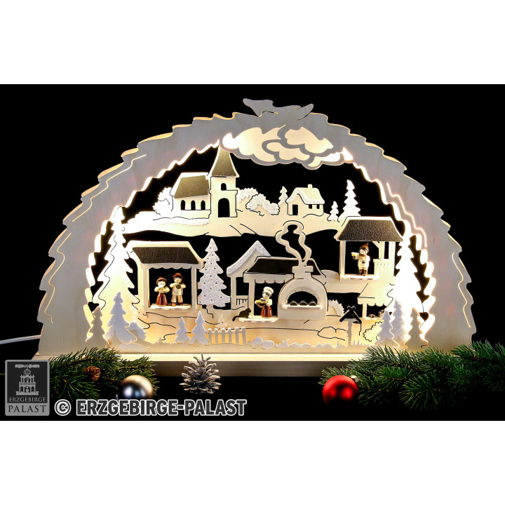 Schwibbogen Weihnachtsmarkt - 62x37x4,5 cm