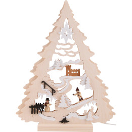 Lichterspitze Baum Snowboarder - 34x44 cm