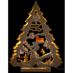 Light Triangle - Tree with Snowboarder - 34x44 cm / 13.4x17.3 inch