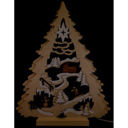 Light Triangle - Tree with Snowboarder - 34x44 cm / 13.4x17.3 inch