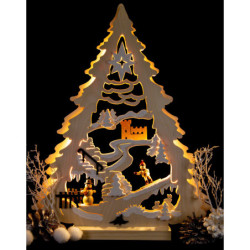 Light Triangle - Tree with Snowboarder - 34x44 cm / 13.4x17.3 inch