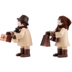 Thiel-Figur Einkaufspaar - natur - 5,5 cm