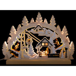 Schwibbogen Skischule - 42x30 cm