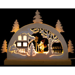Candle Arch - Skiing Santa - 23x15 cm / 9.1x5.9 inch