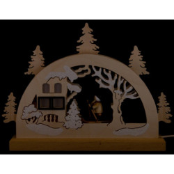 Candle Arch - Skiing Santa - 23x15 cm / 9.1x5.9 inch