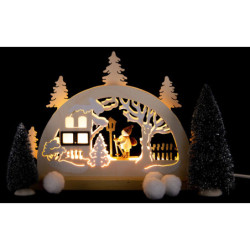 Candle Arch - Skiing Santa - 23x15 cm / 9.1x5.9 inch