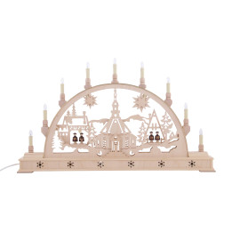 Candle Arch - Church with Carol Singers and Base - 78x45 cm / 31x18 inch