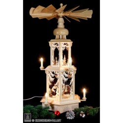 2-Tier Christmas Pyramid - Forest Design - Electrical with Figurines - 77 cm / 30 inch