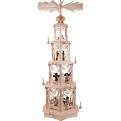 4-Tier Christmas Pyramid - Forest Design - Electrical with Figurines - 135 cm / 53 inch
