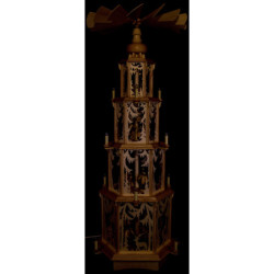 4-Tier Christmas Pyramid - Forest Design - Electrical with Figurines - 135 cm / 53 inch