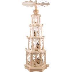 4-stöckige Pyramide Walddesign - Wachskerzen mit Figuren - 135 cm