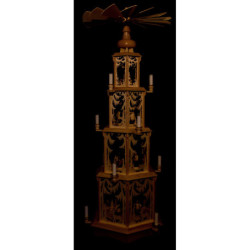 4-Tier Christmas Pyramid - Forest Design - Wax Candles with Figurines - 135 cm / 53 inch
