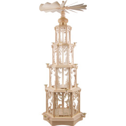 4-Tier Christmas Pyramid - Forest Design - Wax Candles without Figurines - 135 cm / 53 inch