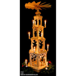 4-Tier Christmas Pyramid - Forest Design - Wax Candles without Figurines - 135 cm / 53 inch