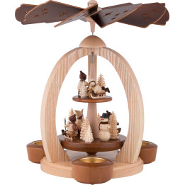 2-stöckige Pyramide Winterkinder natur - 30 cm