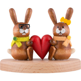Bunny Couple with Heart - 5 cm / 2 inch