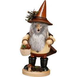 Räuchermännchen Waldwichtel Pilzsammler, natur - 25 cm
