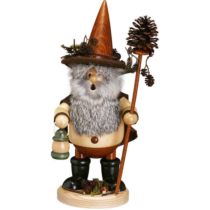 Räuchermännchen Waldwichtel Zapfensammler, natur - 25 cm