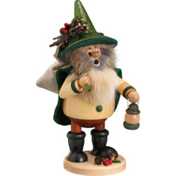 Räuchermännchen Waldwichtel Wanderer, grün - 25 cm