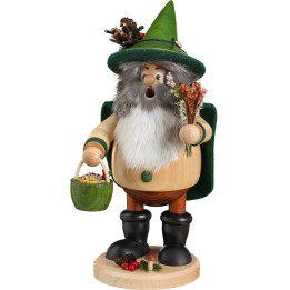 Räuchermännchen Waldwichtel Kräutersammler, grün - 22,5cm