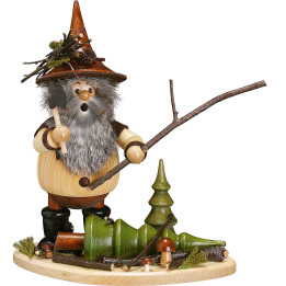 Smoker - Forest Gnome on Board: Lumberman at Work - 26 cm / 10 inch