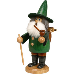 Räuchermännchen Wichtel Holzsammler grün - 19 cm