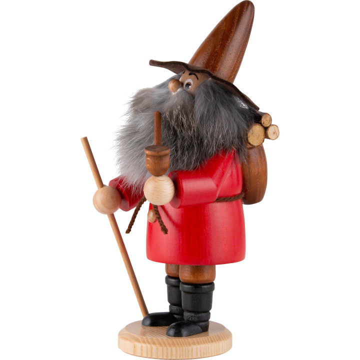Smoker - Gnome Wood Gatherer Red - 22 cm / 9 inch